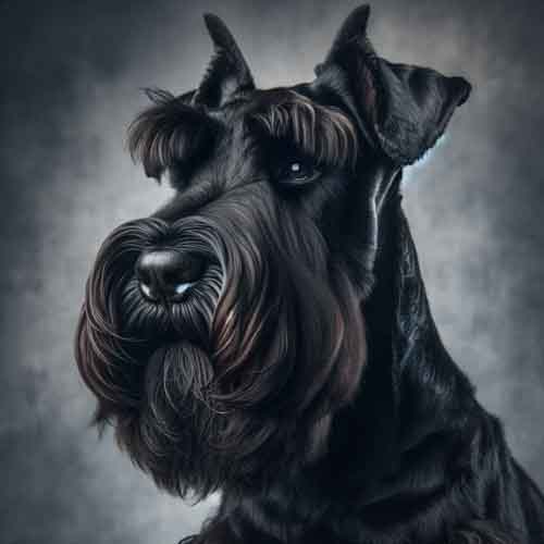A Giant Schnauzer dog, reuzeschnauzer, hypoallergene hondenrassen